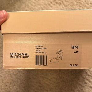 Michael Kors Black Suede Heels with Ankle Strap
